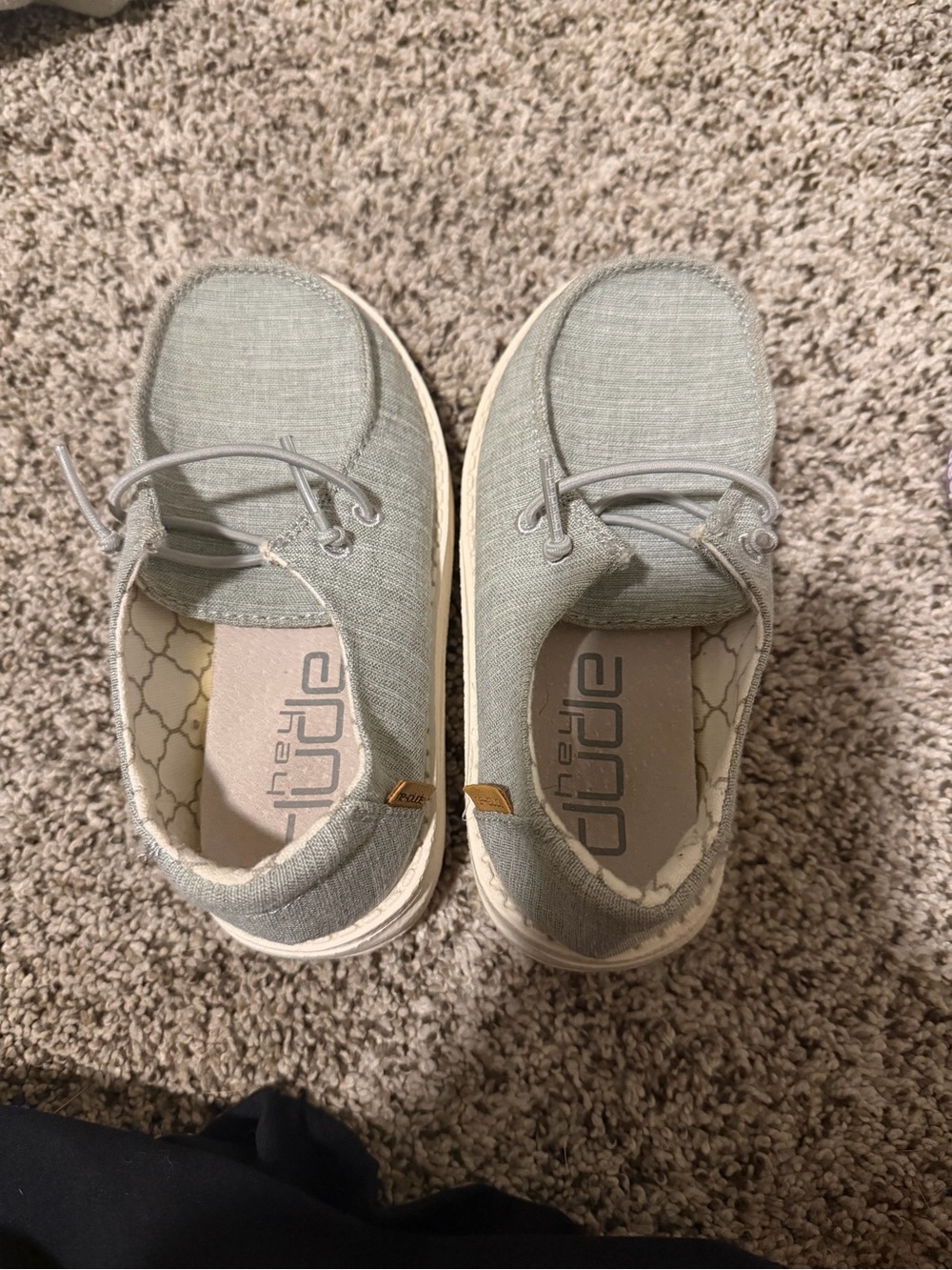 Hey Dude Kids Light Grey Canvas Slip-On Sneakers